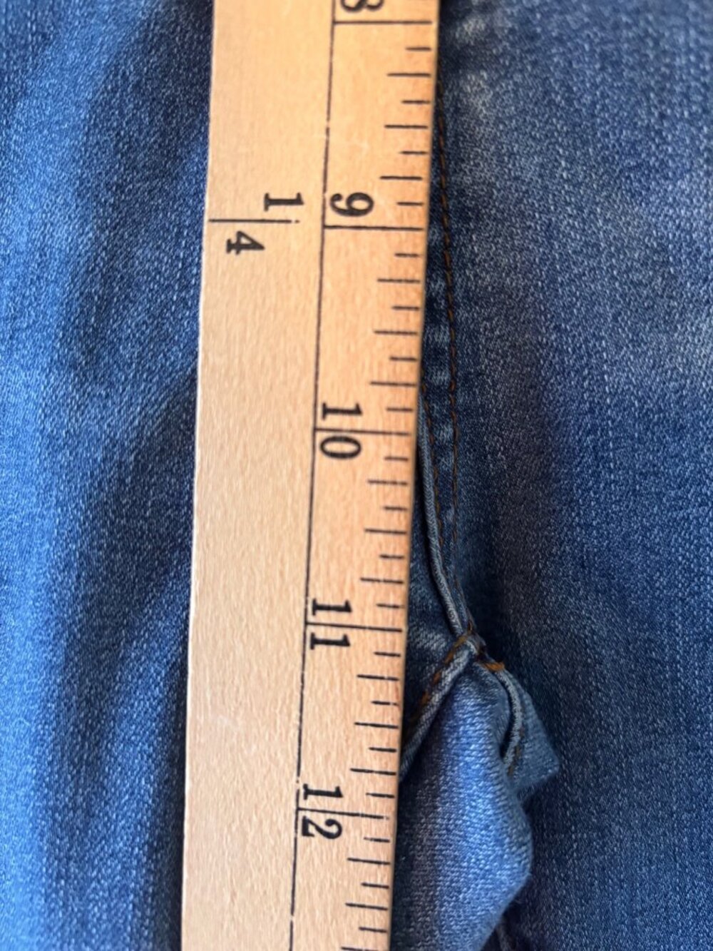Lucky & Blessed High Rise Flare Denim Jeans With Frayed Hem - Size 12 - Picture 6 of 10